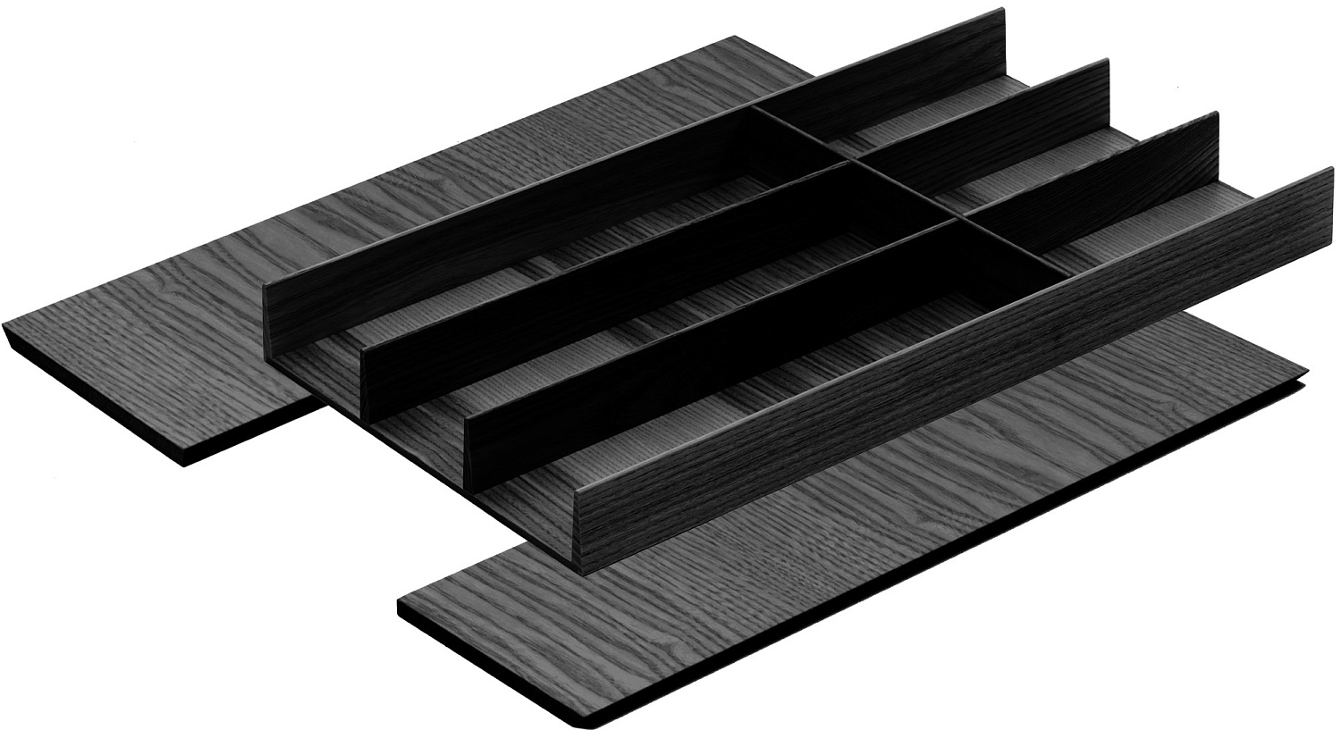 Лоток ФайнЛайн Линик 400-450 мм, глубина 500 мм, цвет ЯСЕНЬ черный Kessebohmer